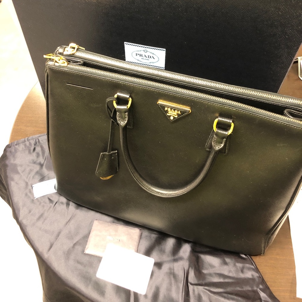 Authentic Prada Saffiano Double ZIP LUx Black bag